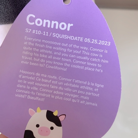 Conner the cow NWT Squishmallow 8in Plush flower cow plushy stuffed animal - Picture 7 of 8